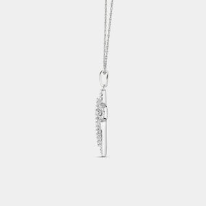 Gilded 1/2 Carat Lab-Grown Diamond Accent Loop Cross Pendant