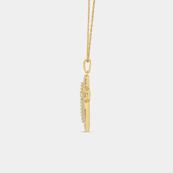 Gilded 1/2 Carat Lab-Grown Diamond Accent Loop Cross Pendant