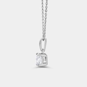 Gilded 1 Carat Lab-Grown Diamond Round-Shaped Classic Solitaire Pendant