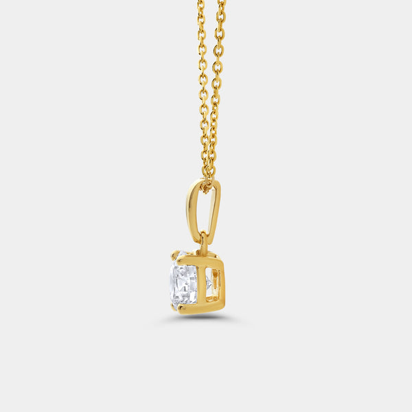 1 Carat Lab-Grown Diamond Round-Shaped Classic Solitaire Pendant — GILDED New York