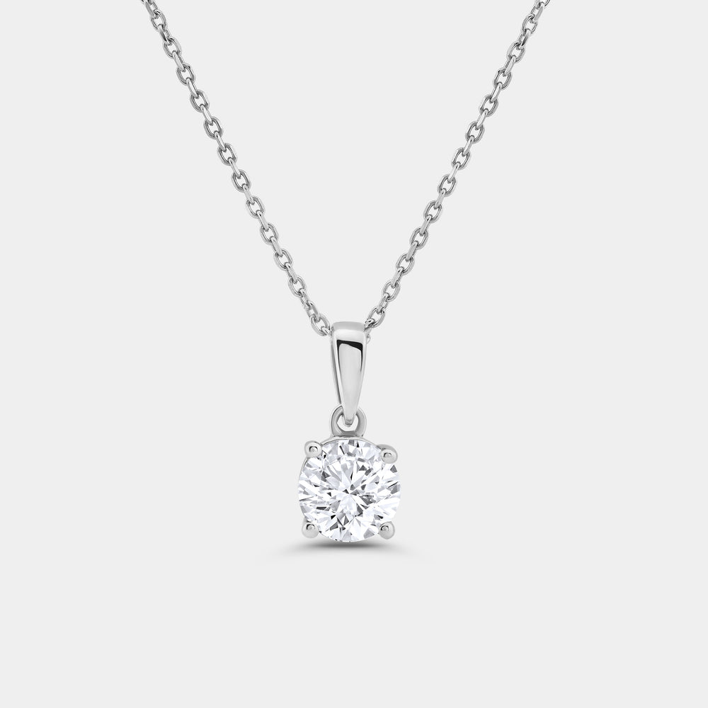 Gilded 1 Carat Lab-Grown Diamond Round Classic Solitaire Pendant