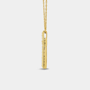Gilded 1/4 Carat Lab-Grown Diamond Bar-Set Cross Pendant