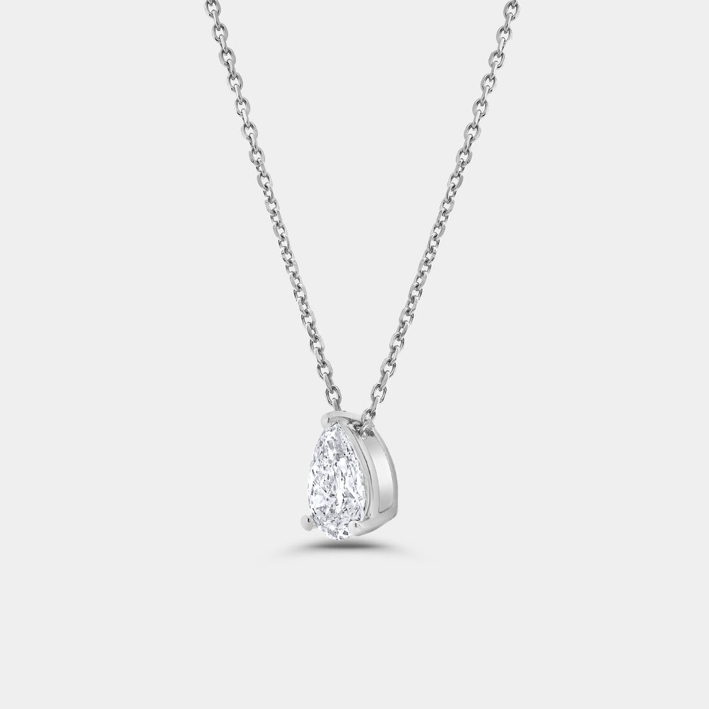 Gilded 1/2 Carat Lab-Grown Diamond Pear-Shaped Slider Solitaire Pendant
