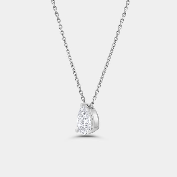 1/2 Carat Lab-Grown Diamond Pear-Shaped Slider Solitaire Pendant — GILDED New York