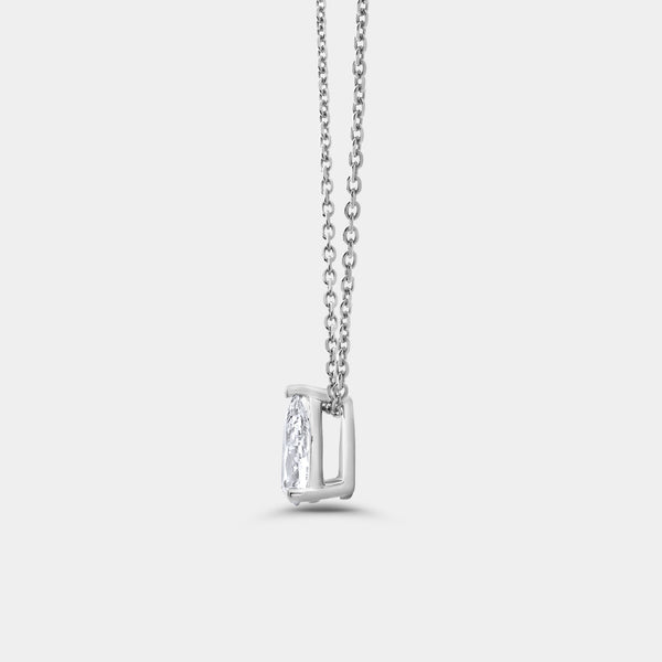 1/2 Carat Lab-Grown Diamond Pear-Shaped Slider Solitaire Pendant — GILDED New York