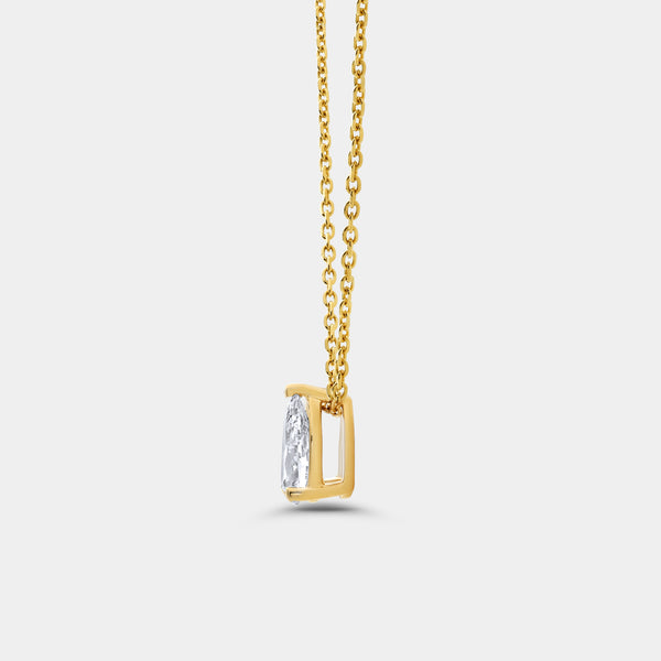 1/2 Carat Lab-Grown Diamond Pear-Shaped Slider Solitaire Pendant — GILDED New York