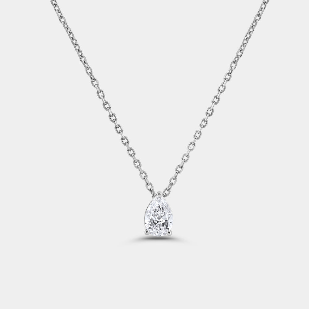 Gilded 1 Carat Lab-Grown Diamond Pear-Shaped Slider Solitaire Pendant
