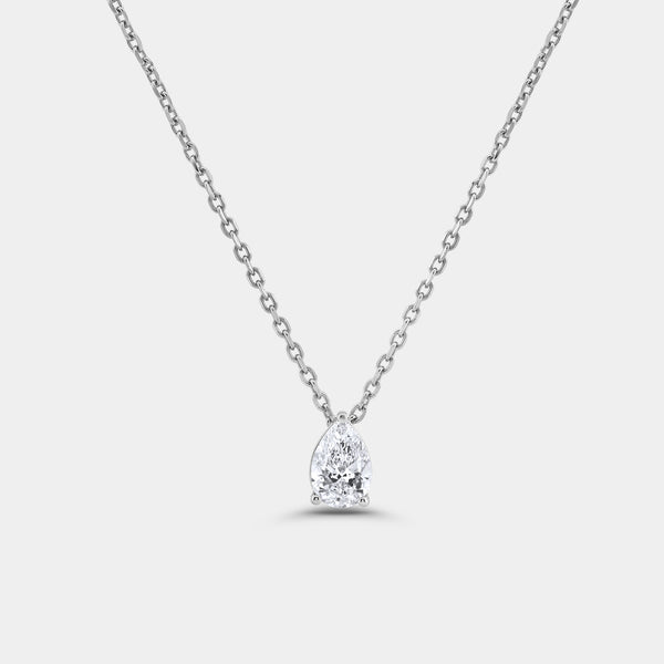 1 Carat Lab-Grown Diamond Pear-Shaped Slider Solitaire Pendant — GILDED New York