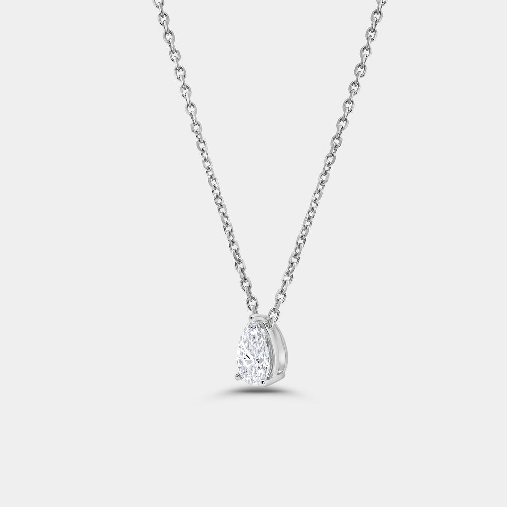 Gilded 1 Carat Lab-Grown Diamond Pear-Shaped Slider Solitaire Pendant