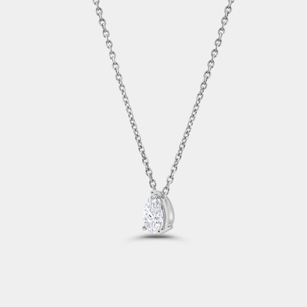 1 Carat Lab-Grown Diamond Pear-Shaped Slider Solitaire Pendant — GILDED New York