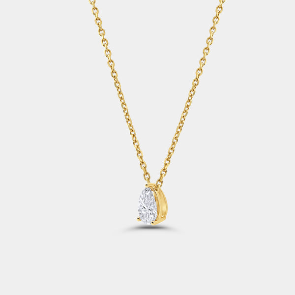1 Carat Lab-Grown Diamond Pear-Shaped Slider Solitaire Pendant — GILDED New York