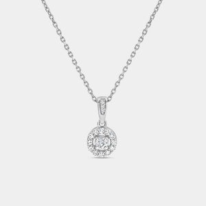Gilded 1/4 Carat Lab-Grown Diamond Round-Shaped Classic Halo Solitaire Plus Pendant
