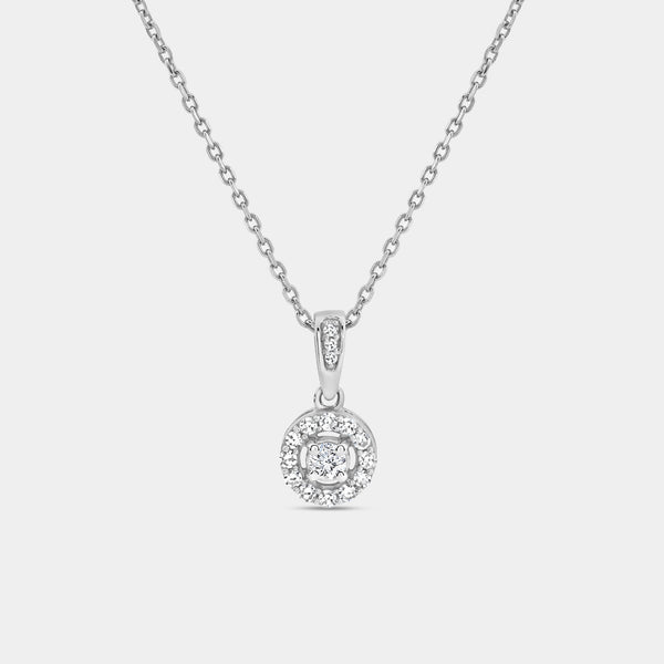 Gilded 1/4 Carat Lab-Grown Diamond Round-Shaped Classic Halo Solitaire Plus Pendant