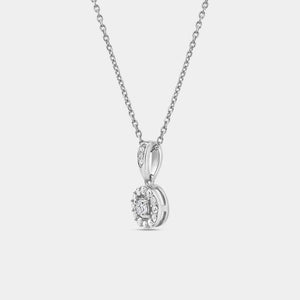 Gilded 1/4 Carat Lab-Grown Diamond Round-Shaped Classic Halo Solitaire Plus Pendant