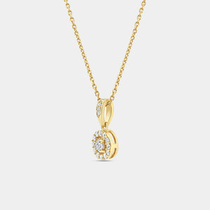 Gilded 1/4 Carat Lab-Grown Diamond Round-Shaped Classic Halo Solitaire Plus Pendant