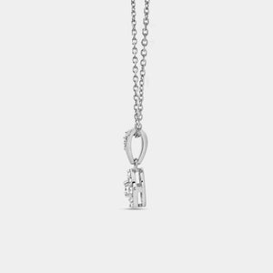 Gilded 1/4 Carat Lab-Grown Diamond Round-Shaped Classic Halo Solitaire Plus Pendant