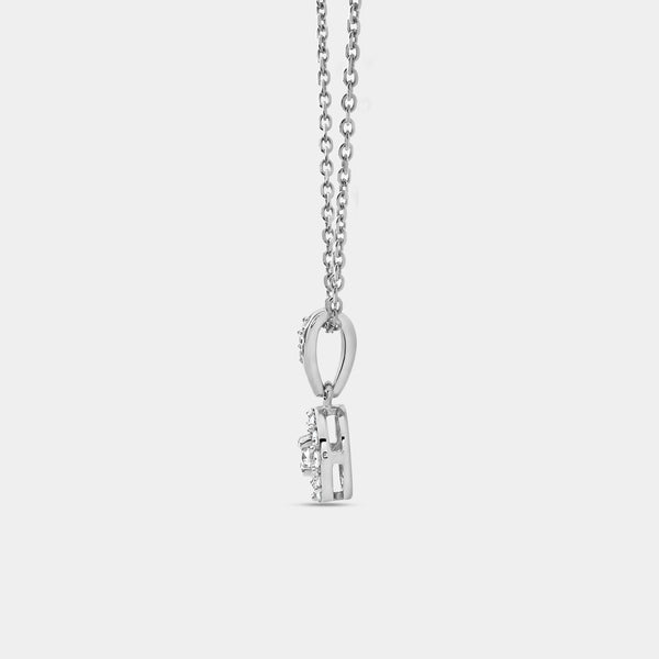 Gilded 1/4 Carat Lab-Grown Diamond Round-Shaped Classic Halo Solitaire Plus Pendant