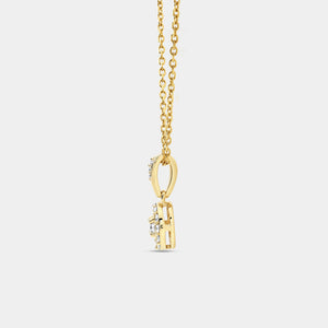 Gilded 1/4 Carat Lab-Grown Diamond Round-Shaped Classic Halo Solitaire Plus Pendant