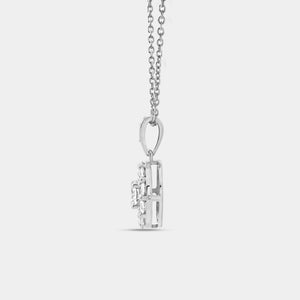 Gilded 1 Carat Lab-Grown Diamond Round-Shaped Classic Halo Solitaire Plus Pendant