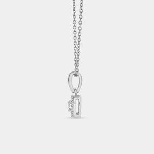 Gilded 1/4 Carat Lab-Grown Diamond Princess-Cut Solitaire Plus Pendant with a Cushion Halo