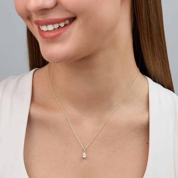 1/2 Carat Lab-Grown Diamond Pear-Shaped Classic Solitaire Pendant — GILDED New York
