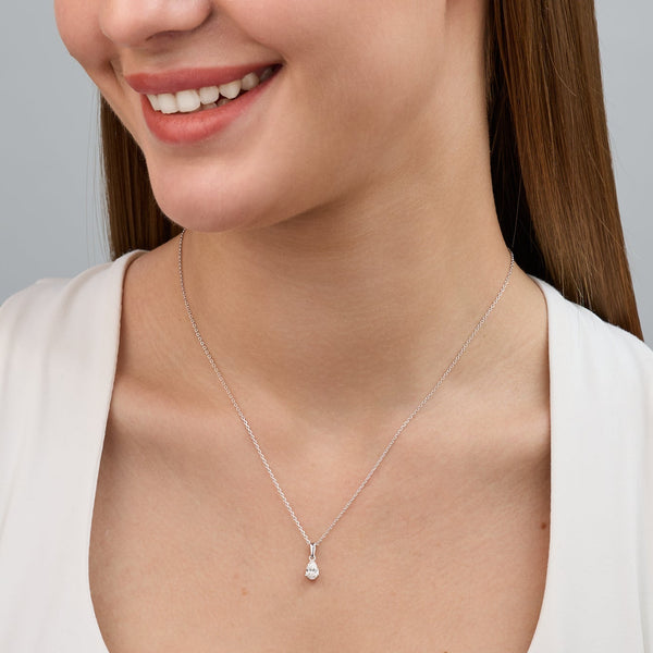 1/2 Carat Lab-Grown Diamond Pear-Shaped Classic Solitaire Pendant — GILDED New York