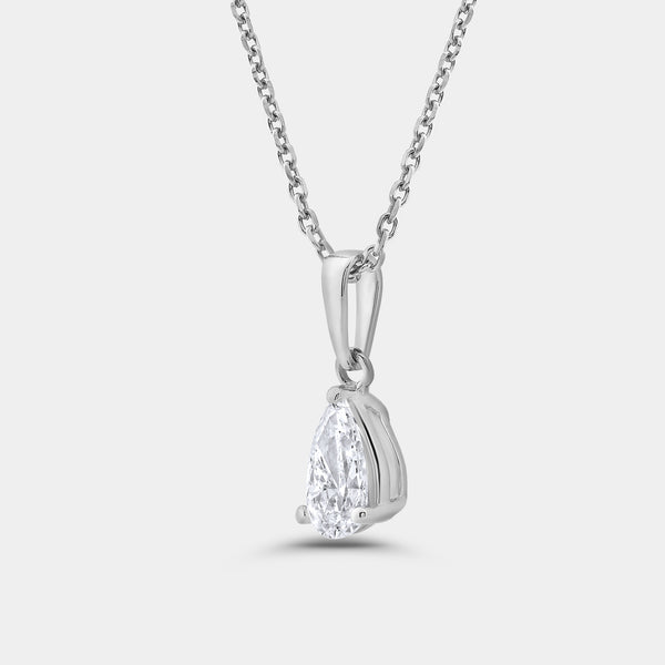 1/2 Carat Lab-Grown Diamond Pear-Shaped Classic Solitaire Pendant — GILDED New York