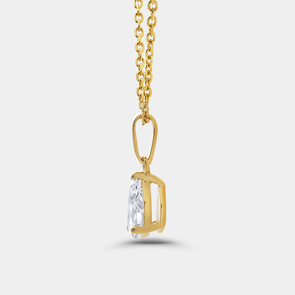 1/2 Carat Lab-Grown Diamond Pear-Shaped Classic Solitaire Pendant — GILDED New York