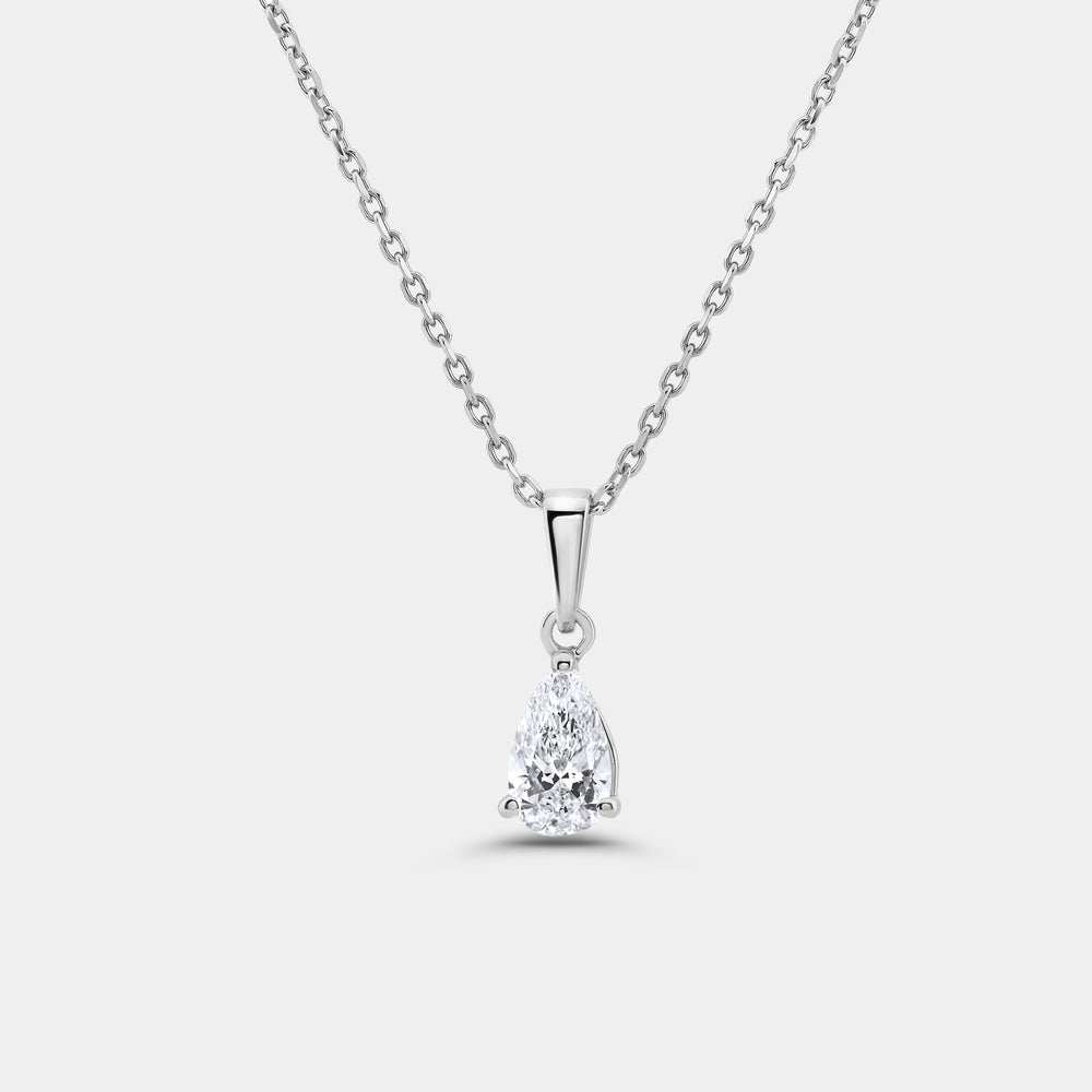 Gilded 1/2 Carat Lab-Grown Diamond Pear-Shaped Classic Solitaire Pendant