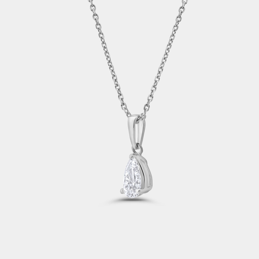 Gilded 1/2 Carat Lab-Grown Diamond Pear-Shaped Classic Solitaire Pendant