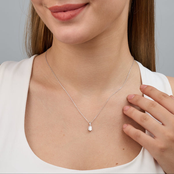 1/2 Carat Lab-Grown Diamond Oval-Shaped Classic Solitaire Pendant — GILDED New York