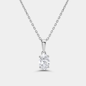 Gilded 1/2 Carat Lab-Grown Diamond Oval-Shaped Classic Solitaire Pendant
