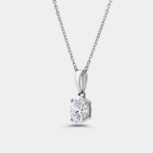 Gilded 1/2 Carat Lab-Grown Diamond Oval-Shaped Classic Solitaire Pendant