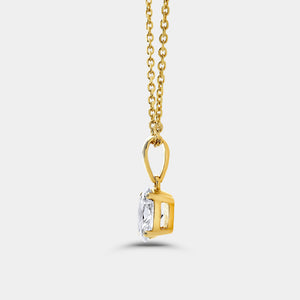 Gilded 1/2 Carat Lab-Grown Diamond Oval-Shaped Classic Solitaire Pendant