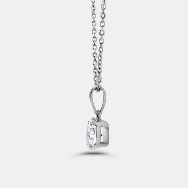 1/2 Carat Lab-Grown Diamond Oval-Shaped Classic Solitaire Pendant — GILDED New York