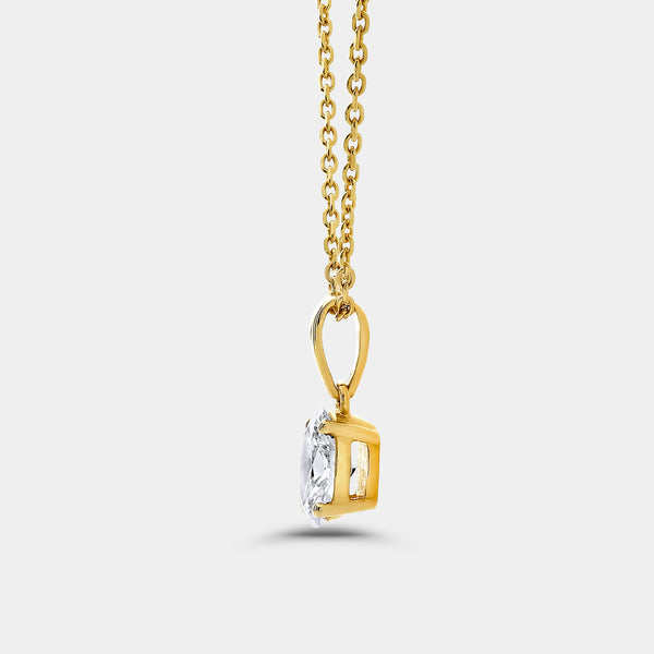 1/2 Carat Lab-Grown Diamond Oval-Shaped Classic Solitaire Pendant — GILDED New York