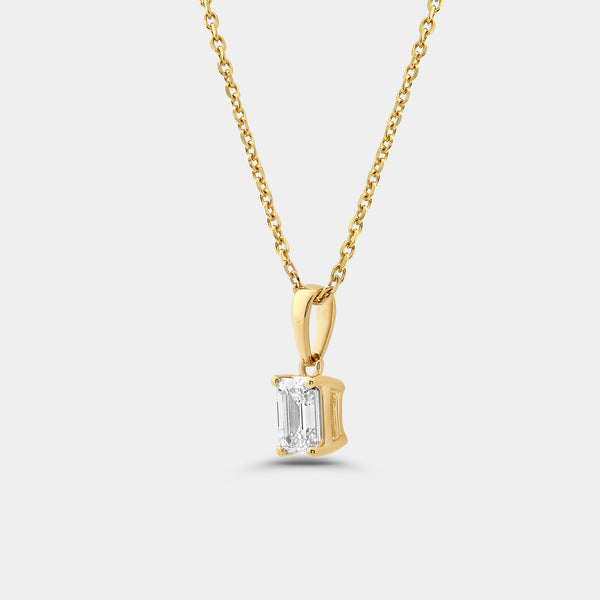 1/2 Carat Lab-Grown Diamond Emerald-Cut Classic Solitaire Pendant — GILDED New York