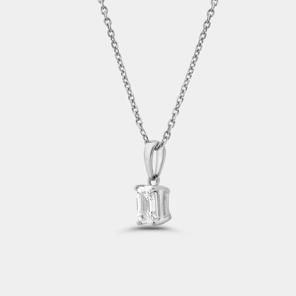 1/2 Carat Lab-Grown Diamond Emerald-Cut Classic Solitaire Pendant — GILDED New York