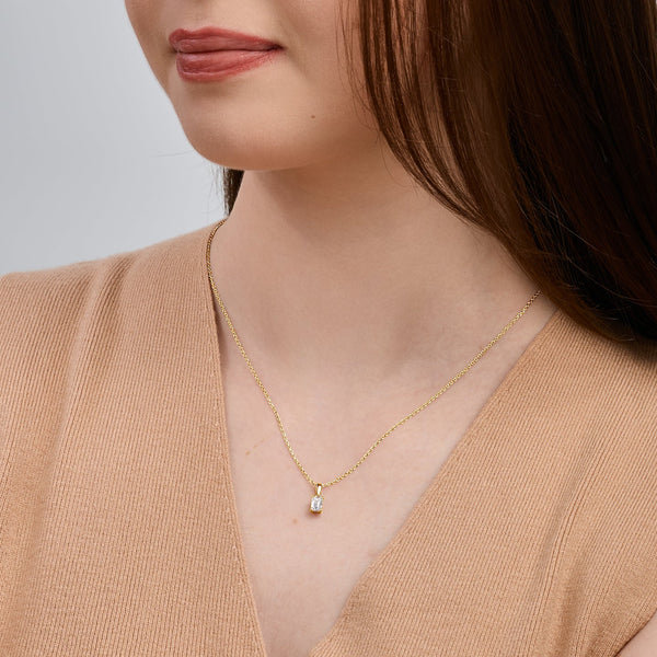 1/2 Carat Lab-Grown Diamond Emerald-Cut Classic Solitaire Pendant — GILDED New York
