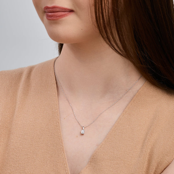 1/2 Carat Lab-Grown Diamond Emerald-Cut Classic Solitaire Pendant — GILDED New York