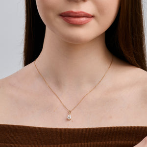 Gilded 1 Carat Lab-Grown Diamond Pear-Shaped Classic Solitaire Pendant