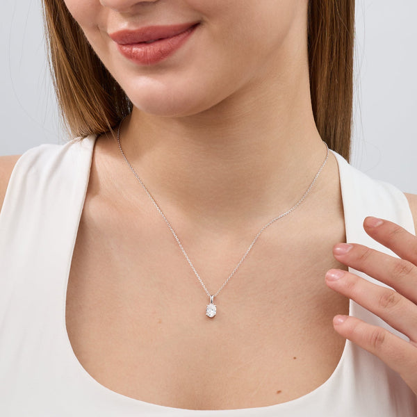 1 Carat Lab-Grown Diamond Oval-Shaped Classic Solitaire Pendant — GILDED New York