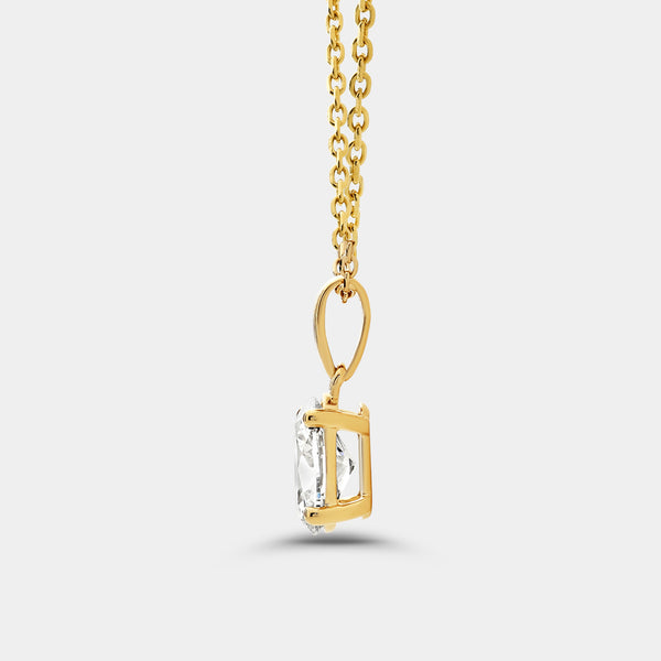 1 Carat Lab-Grown Diamond Oval-Shaped Classic Solitaire Pendant — GILDED New York