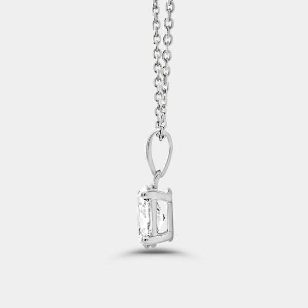 1 Carat Lab-Grown Diamond Oval-Shaped Classic Solitaire Pendant — GILDED New York