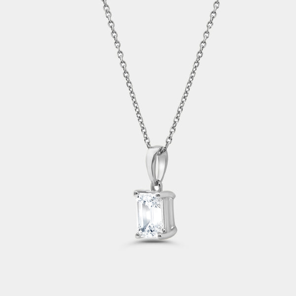 1 Carat Lab-Grown Diamond Emerald-Cut Classic Solitaire Pendant — GILDED New York