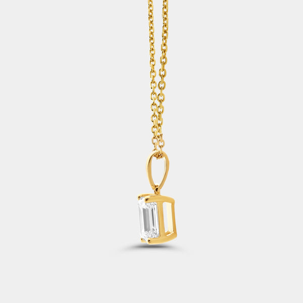 1 Carat Lab-Grown Diamond Emerald-Cut Classic Solitaire Pendant — GILDED New York