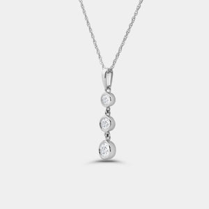 Gilded 1/2 Carat Lab-Grown Diamond Three-Stone Bezel-Set Pendant