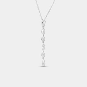 Gilded 1/2 Carat Lab-Grown Diamond Bezel-Set Pendant with Alternating Round and Pear-Shaped Stones