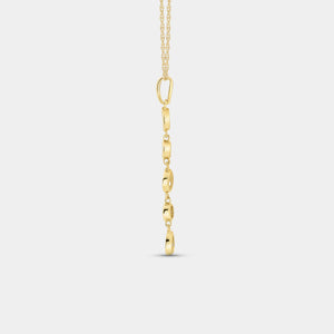 Gilded 1/2 Carat Lab-Grown Diamond Bezel-Set Pendant with Alternating Round and Pear-Shaped Stones