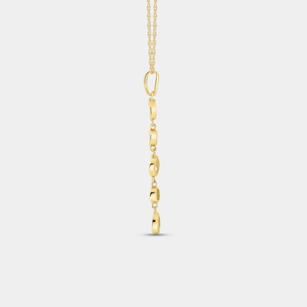 1/2 Carat Lab-Grown Diamond Bezel-Set Pendant with Alternating Round and Pear-Shaped Stones — GILDED New York